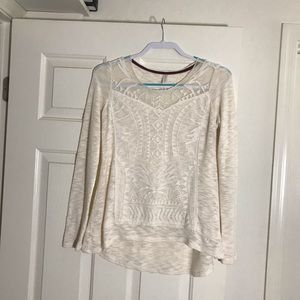 Off white knit long sleeve top